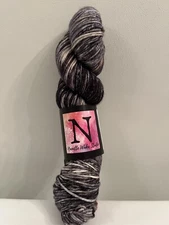 Hand Dyed Yarn Skein Multicolor 100% SW Merino Wool Black Gray