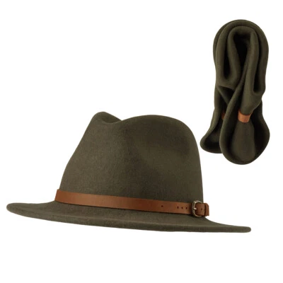 Deerhunter Adventurer Filz Hut Jagdhut Jägerhut 100% Wolle Krempe Rollhut Herren