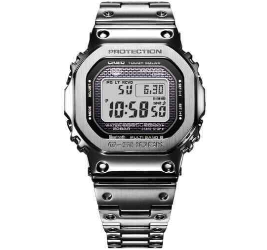 CASIO G-SHOCK GMW-B5000D-1JF Full Metal Silver Bluetooth Radio