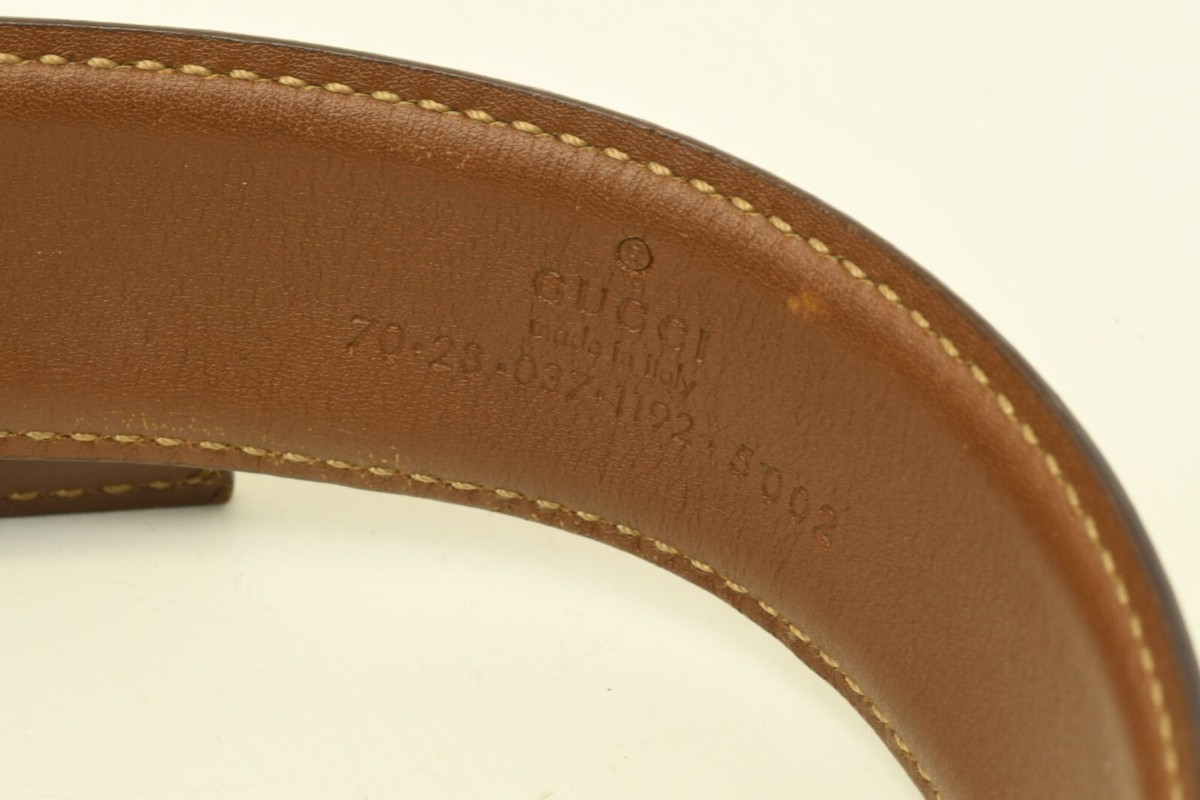 Authentic Gucci Double G Buckle Belt Web Stripe Brown  display picture 1