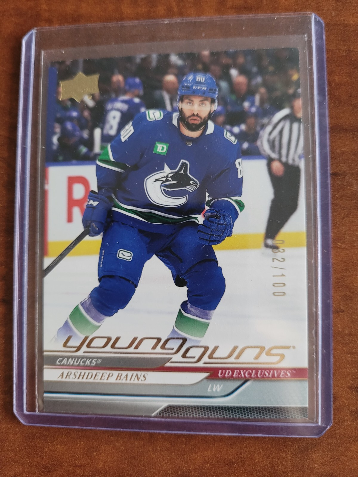 ARSHDEEP BAINS #231 Young Guns 32/100: 2024-25 Upper Deck Series 1 Exclusives