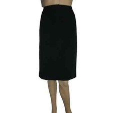 Worthington Skirt Sz 8 Black Straight Pencil Knee Length high waist front zipper
