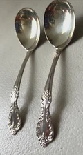 Wm Rogers Mfg Co. Extra Plate Original 1954 Set of 2 Sugar Spoons 5.5" Floral