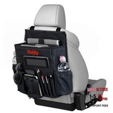 Tidify Back Seat Car Organizer with Dedicated Tablet and Laptop Storage Black