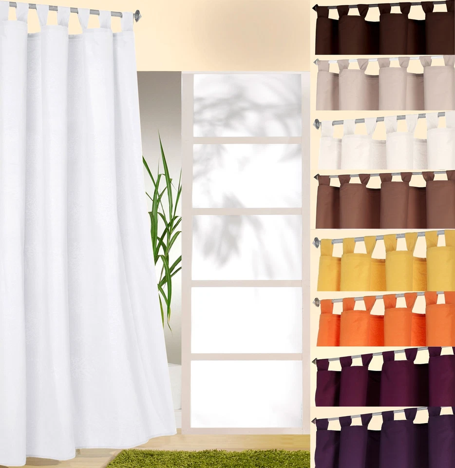 HEIMTEXLAND Sciarpa ad anello incl. nastro arricciato opaco tenda tenda sciarpa decorativa tinta unita tipo 117