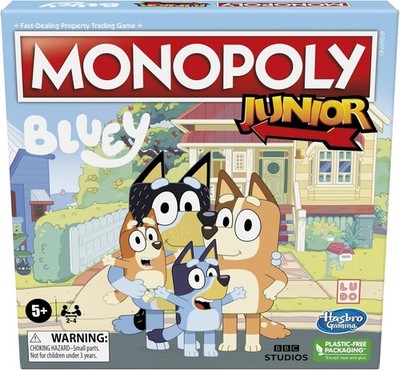 Hasbro Gaming Monopoly Junior: Bluey Edition Kids Board Game for 2-4 Players