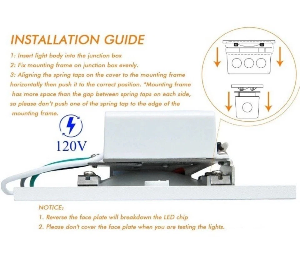 3pk Cloudy Bay 120V Dimmable LED Indoor Outdoor Step Light,3000K Warm White  - Image 2 of 4