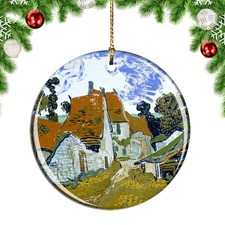 Van Gogh Village Street In Auvers Painti Christmas ornament city travel souvenir