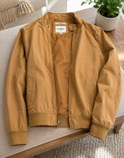 Goodfellow Mens Brown Bomber Jacket Zip Butto...