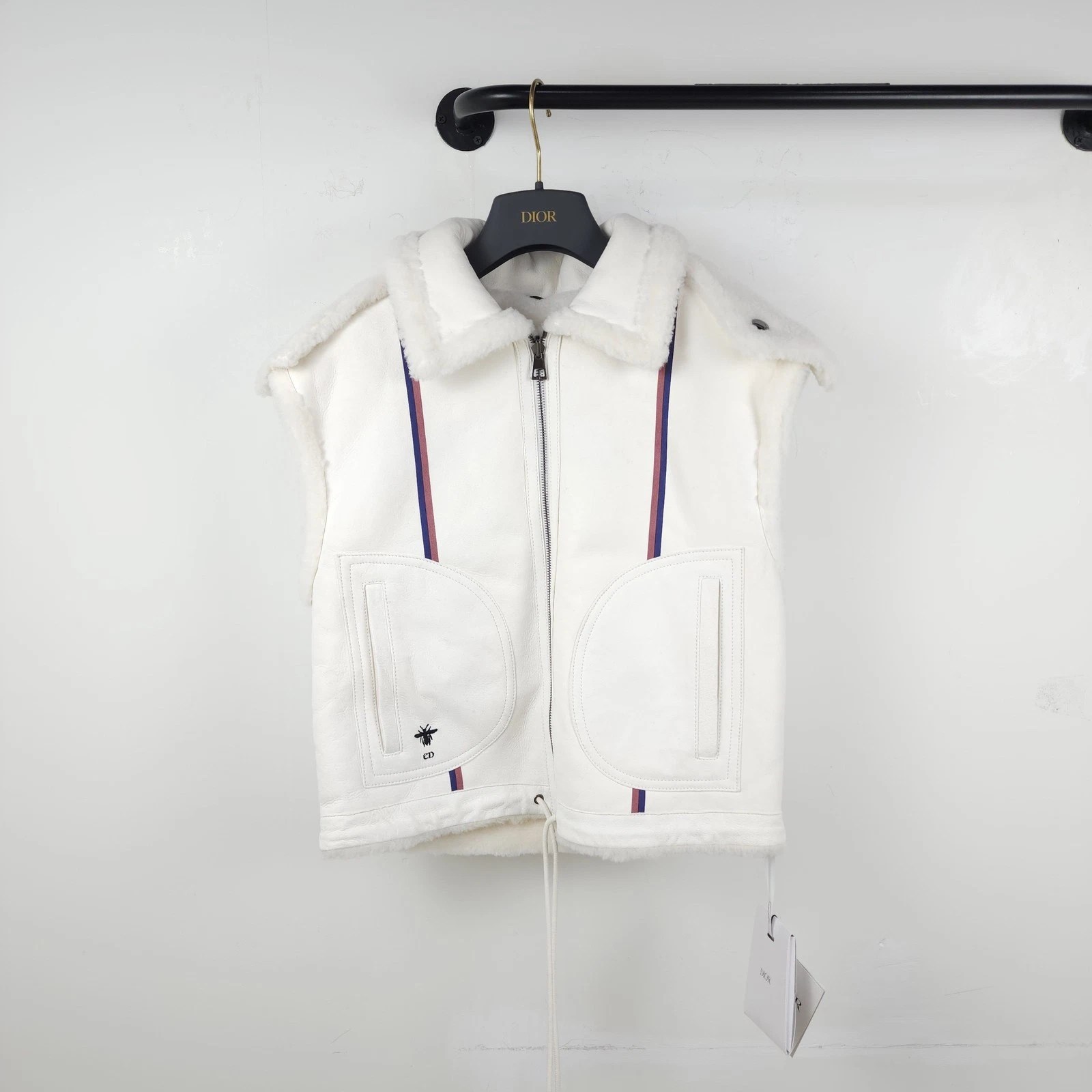 Dior Gilet con cappuccio in pelle di shearling 348G46AL870 7130 112859183