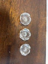 Lot de 3 bougeoirs anciens en verre transparent 