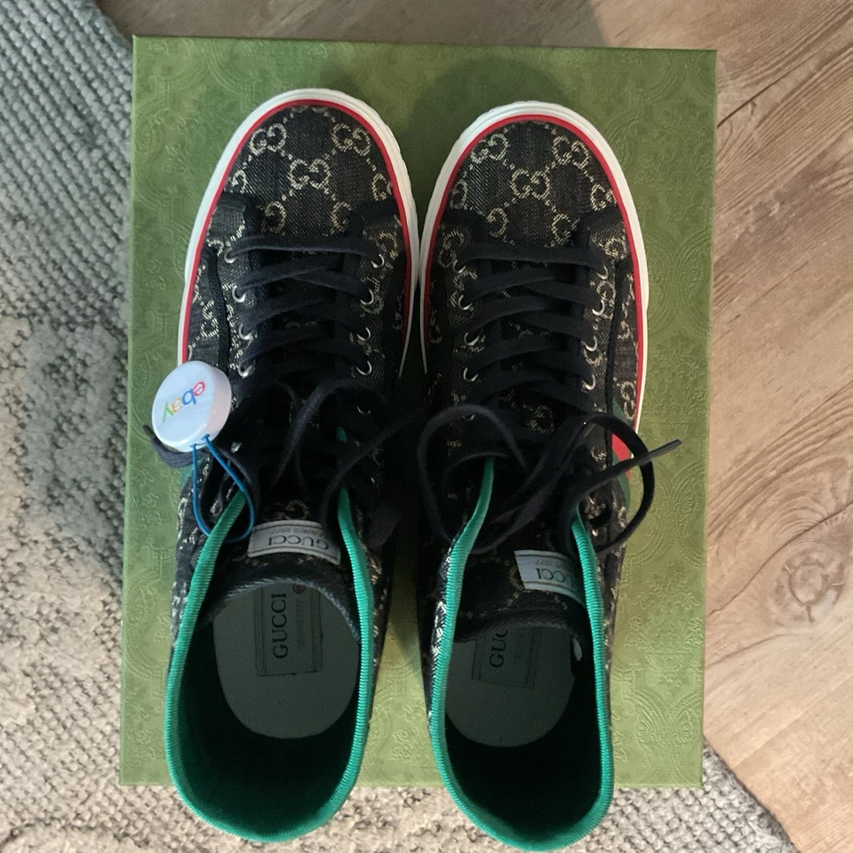 New Gucci Men's Sneaker Hi Top GG Monogram Tennis 1977  Size UK10.5/US 11   - Image 4 of 4