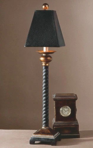 Rustic Buffet Table Lamp 31" Tall Black Bronze Metal Square Shade Living Room - Picture 3 of 3