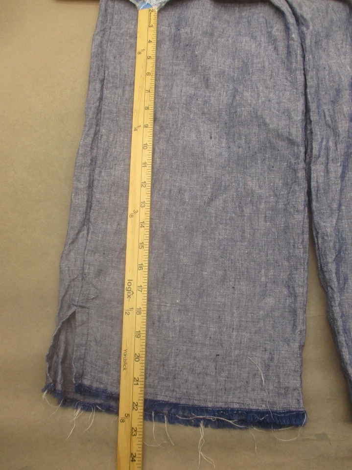 Pantalones Cold Watercreek para mujer talla 8 azul 100 % lino cremallera bolsillos pierna ancha 876 Foto 4 de 4