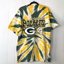 Vtg Green Bay Packers Adult XL T Shirt Brett Favre Tie Dye Short Sleeve 1999
