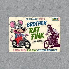 Vintage Style Rat Fink Brother Rat FInk Custom Monster Metal Sign 972684