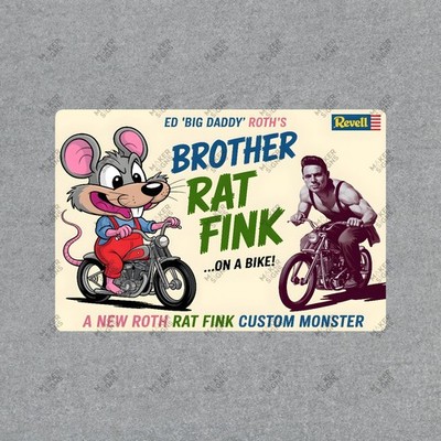 Vintage Style Rat Fink Brother Rat FInk Custom Monster Metal Sign
