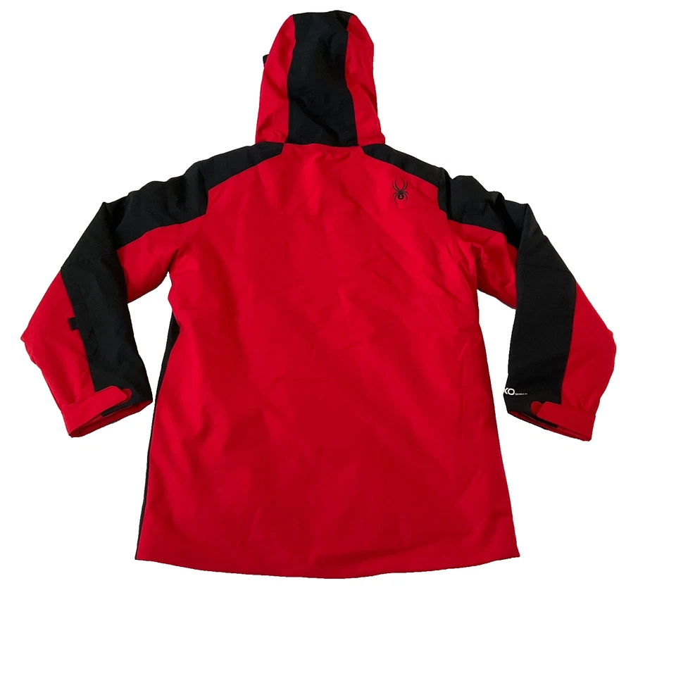Spyder Slash Jacket Boys Size 14 Red Black Pockets Zip Coat Hooded - Image 2 of 4