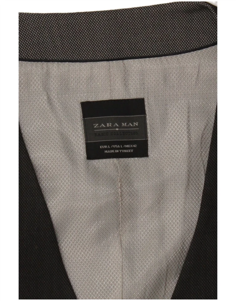 ZARA Mens Waistcoat Large Black Polyester DJ11 - Image 3 of 3