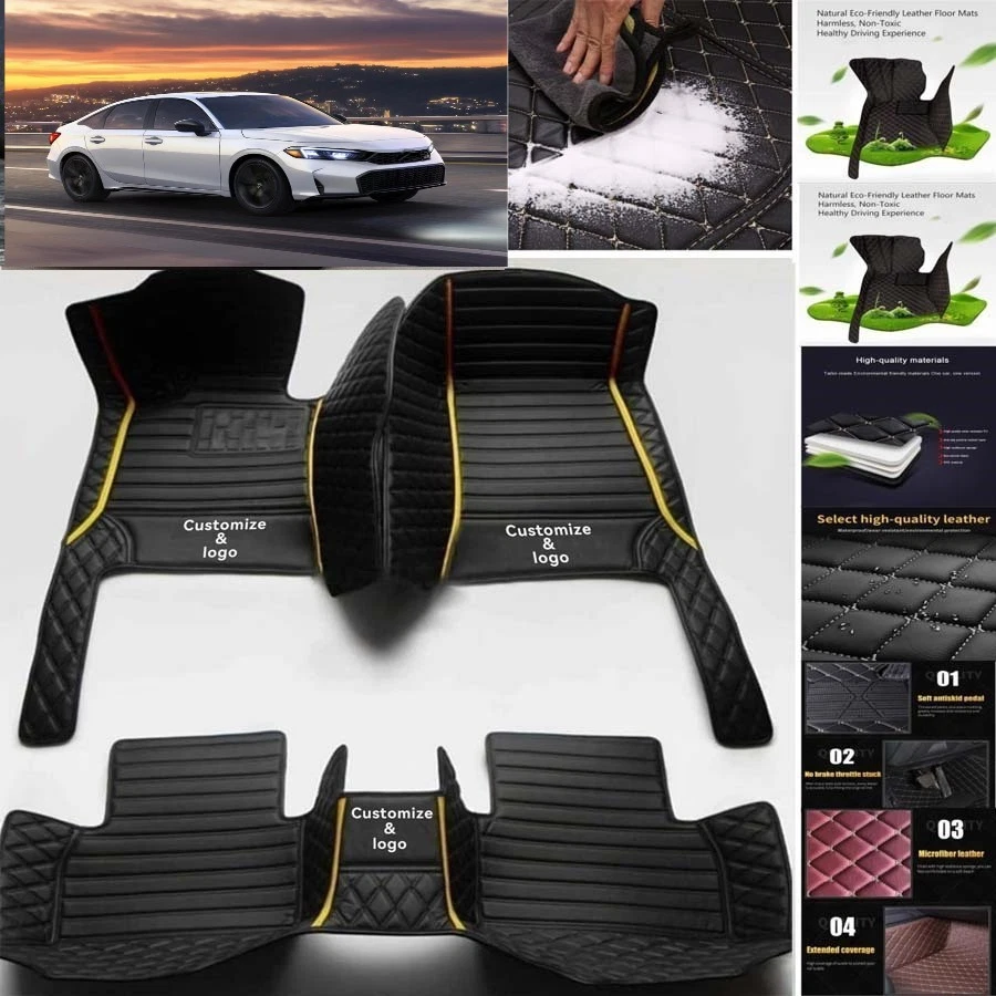For Honda Civic Car Floor Mats Carpets Cargo Liners Custom All Weather Foto 3 de 4
