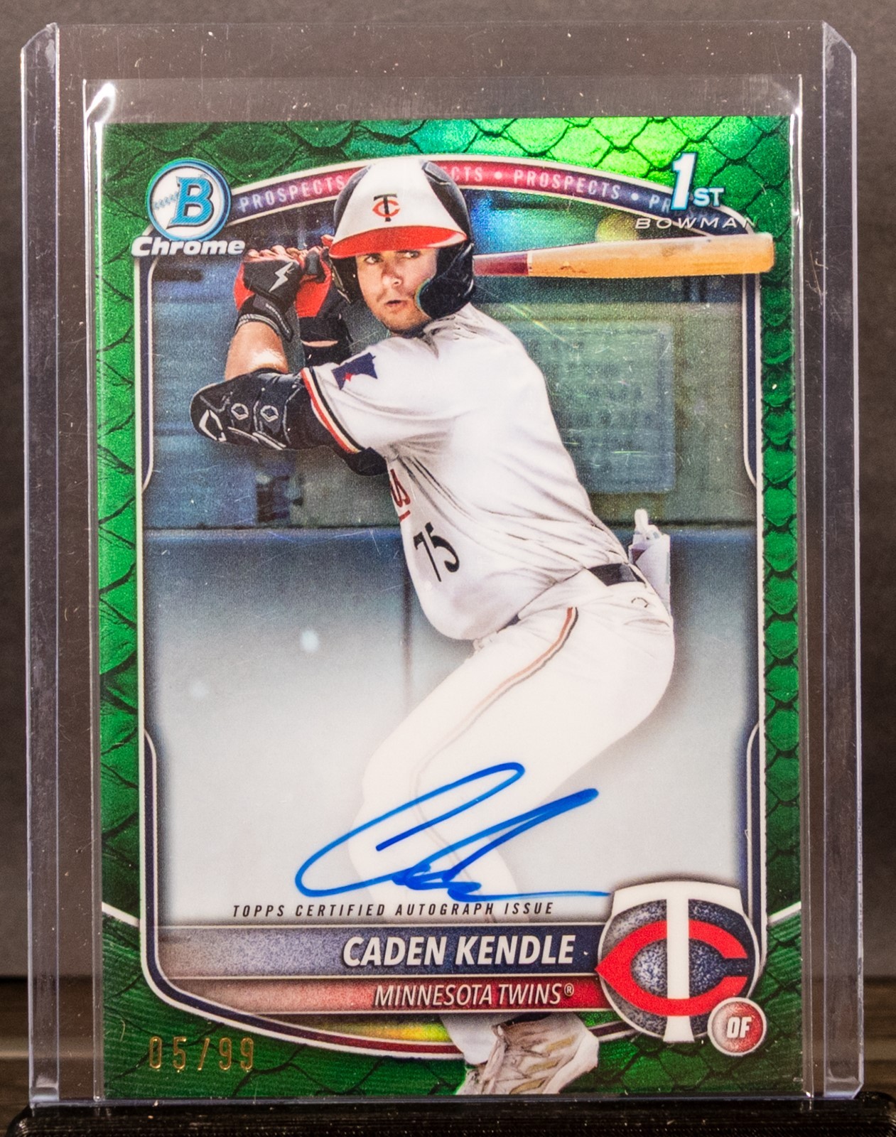 Caden Kendle 2025 Bowman Chrome CPA-CKE Green Reptilian Refractor RC Auto /99