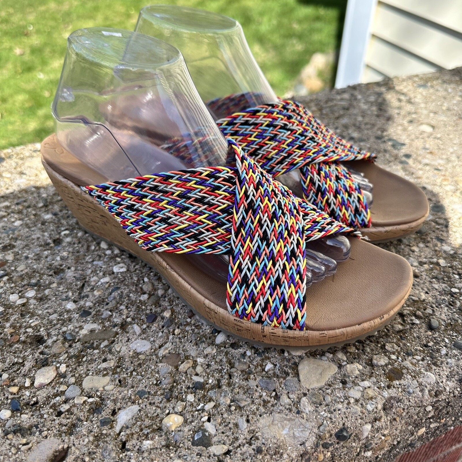 womens slide wedge sandals