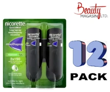12 x NICORETTE Quickmist DUO  2 x 150 - FREE SHIP TO USA