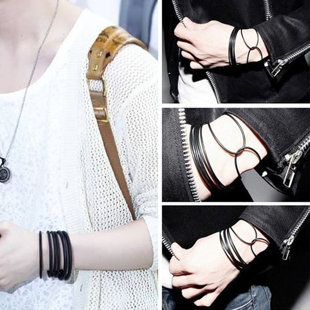 Fashion 10pcs Silicone Gummy Bands Bracelets Rubber Jelly Wristband Black for sale online eBay