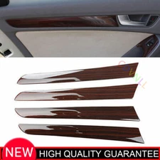 For Audi A4 B8 2009 2000-2016 Red Wood Grain Car Inner Door Panel Cover Trim 4*