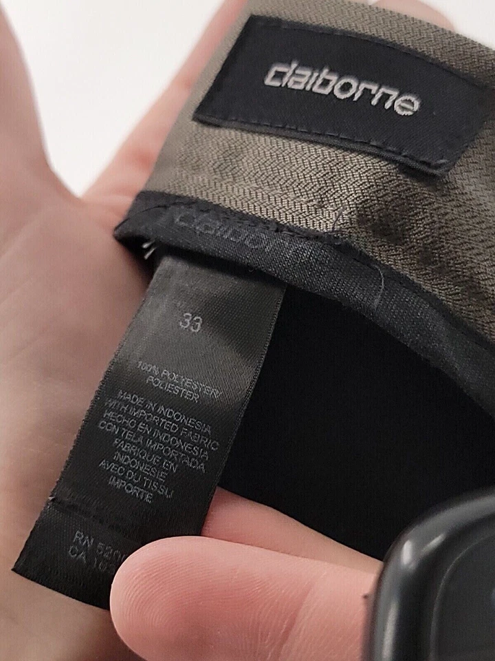 Pantalones Cortos Chinos Claiborne Para Hombre Adulto Talla 33 Gris 100% Poliéster Plisado Informal Foto 3 de 4