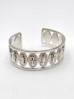 STERLING SILBER 925 ANKH 7'' MANSCHETTENARMBAND 21mm 37,7g
