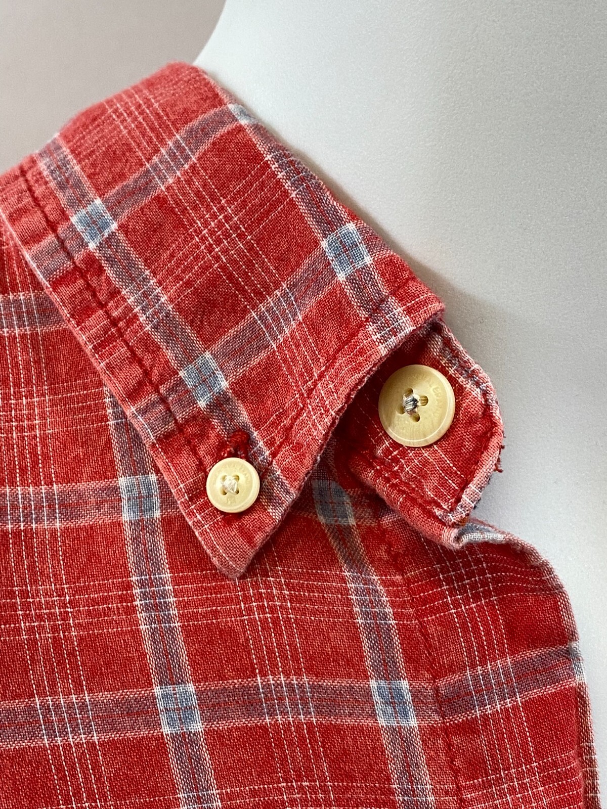 The Normal Brand Mens Long Sleeve Red Plaid 100% Cotton Shirt Large
