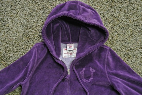 Purple Velour Jacket Hoodie Sweatshirt 