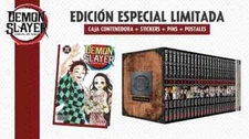 Demon Slayer Completo Box Set 1 al 23  +CAJA +STICKERS +PINS Kimetsu. En ESPAÑOL