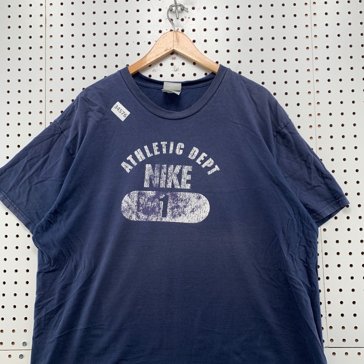 Vintage y2K Nike Athletic Dept Shirt Mens 2XL Blue Pill Logo #1
