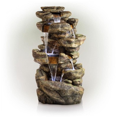 Alpine Corporation Freestanding Fountains 51''Hx21''Wx30''D Polyresin 1-Pieces Gray