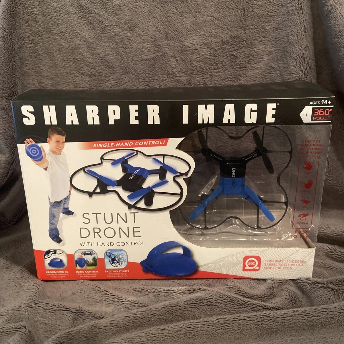 NIB Sharper Image Single Hand Controlled Stunt Drone Rechargeable