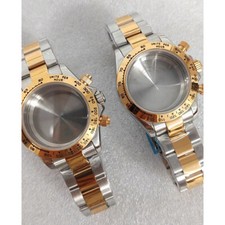 39MM 316L Steel Watch Case  Watch Strap Sapphire Glass for VK63 Quartz Movement