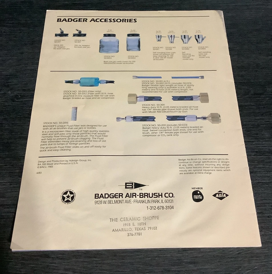 VINTAGE 20th ANNIVERSARY BADGER AIR BRUSH CO CATALOG - AS PICTURED Amarillo - Image 2 of 3