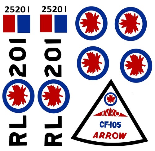 AURORA RCAF AVR0 ARROW CF-105 -REPRODUCTION DECALS ONLY! - Picture 2 of 2
