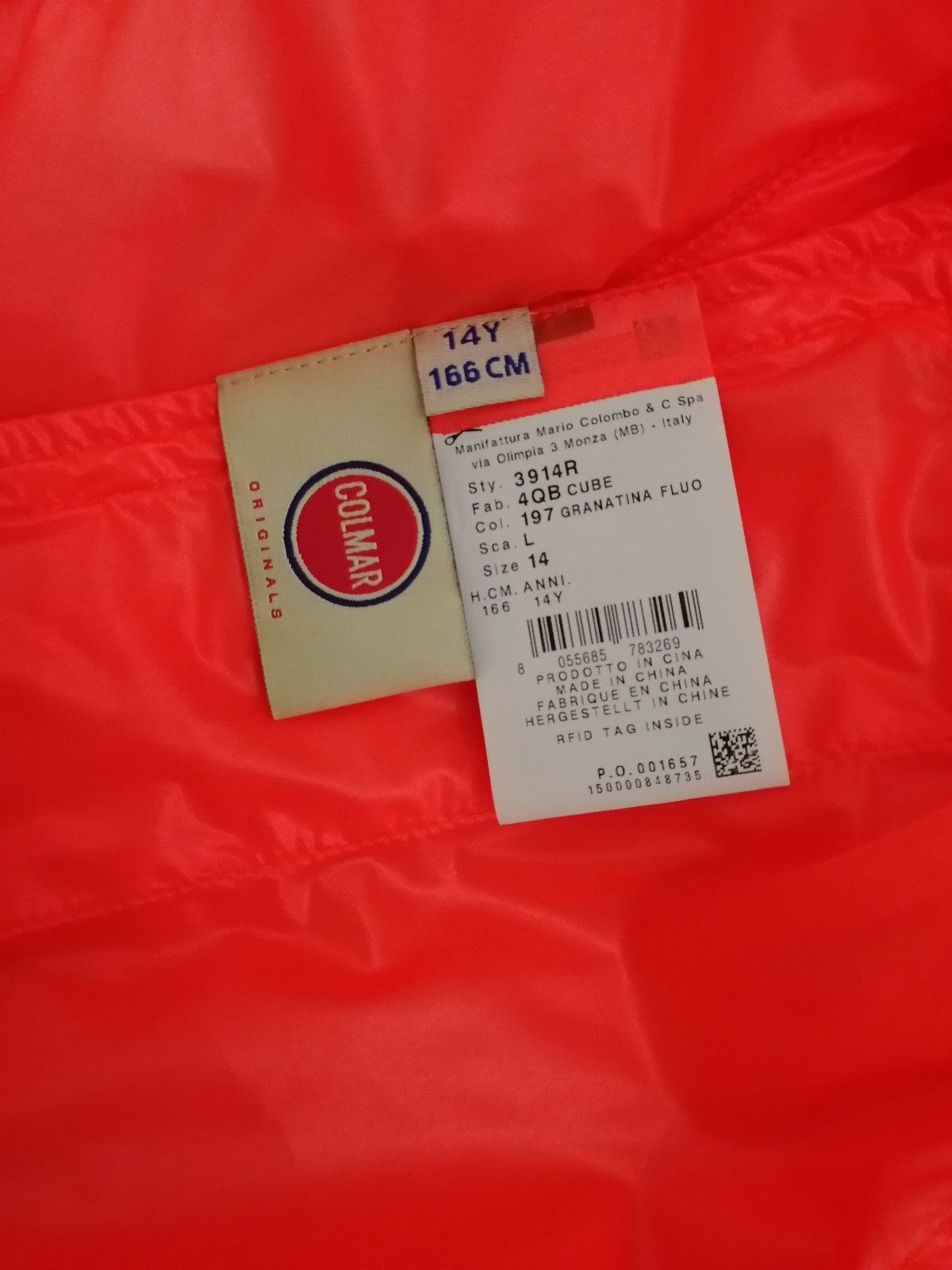 COLMAR Cube Hoodie Windbreaker Jacket Orange Size XS New image 6