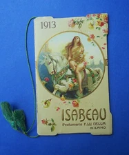 Calendarietto 1913 Advertising Cell Milano Isabeau Mascagni Opera Lirica