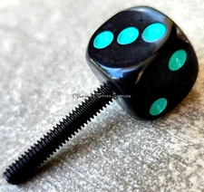 1 Tattoo Machine 8-32 American Thread Contact Screw Black Neon Turquoise Dice 1"