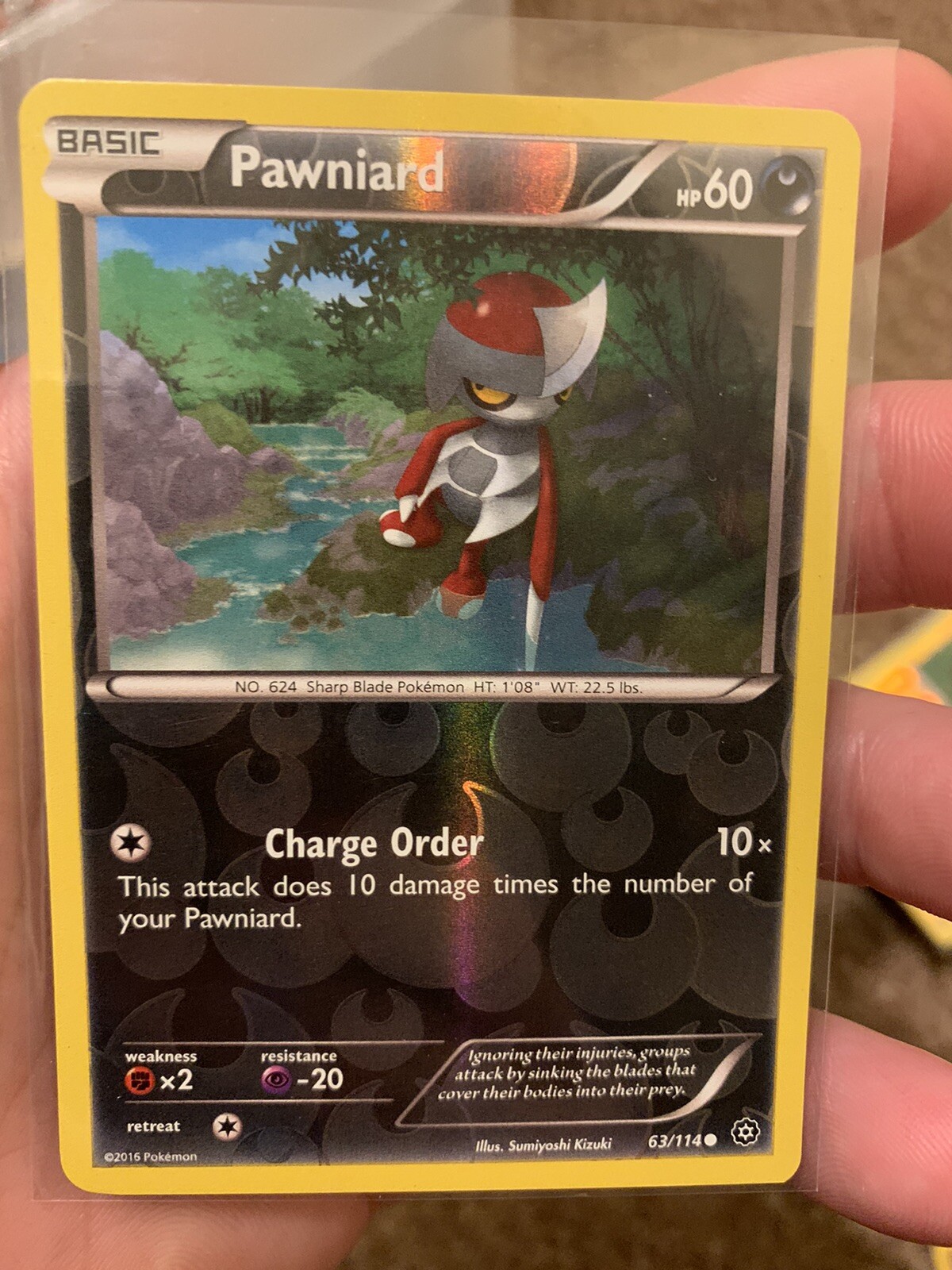 Pokémon TCG Pawniard Steam Siege 63/114 Reverse Holo Common
