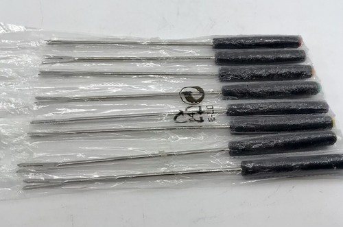 New Sealed Package Set 8 Fondue Forks 9” Stainless Steel Black W/Multicolor Tips - Picture 2 of 5