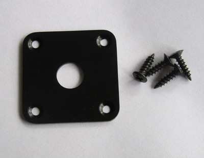 Black Flat Bottom Jack Plate Square Jackplate for Gibson Style Les Paul