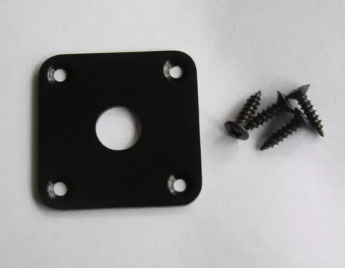 Black Flat Bottom Jack Plate Square Jackplate for Gibson Style Les Paul