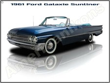 1961 Ford Galaxie Sunliner Convertible New Metal Sign Pristine Restoration 1961 Ford Galaxie Sunliner Convertible New Metal Sign Pristine Restoration