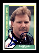 1990 CMC Scranton Red Barons #8 Scott Service - On Card Autograph