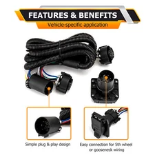 7FT 7-Pin Trailer Wiring Harness Extension For Ford F-150 F-250 F-350 F-450 F550